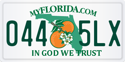 FL license plate 0445LX