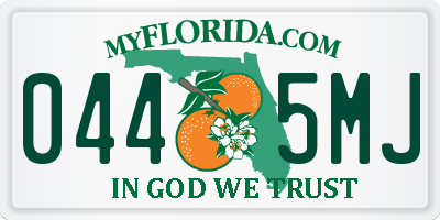 FL license plate 0445MJ