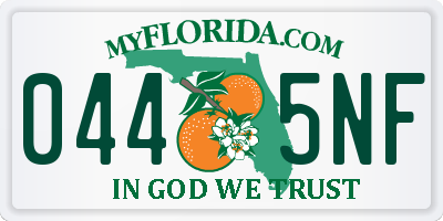 FL license plate 0445NF