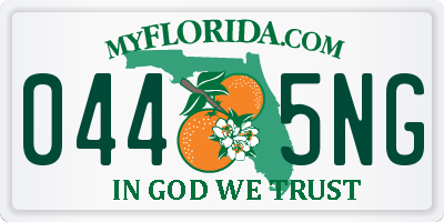 FL license plate 0445NG