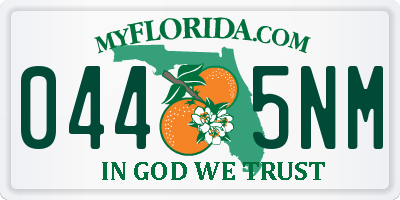 FL license plate 0445NM