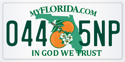 FL license plate 0445NP