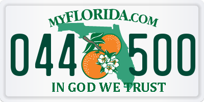 FL license plate 0445OO