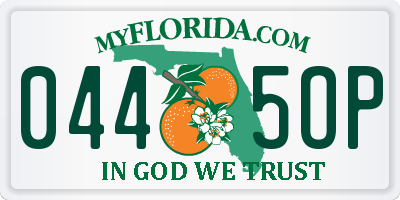 FL license plate 0445OP