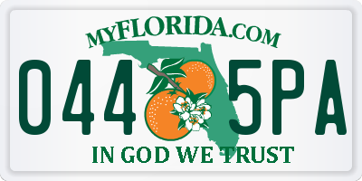 FL license plate 0445PA
