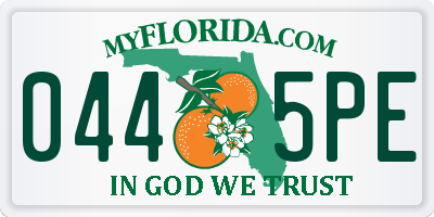 FL license plate 0445PE
