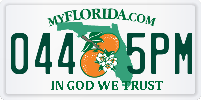 FL license plate 0445PM