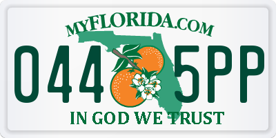 FL license plate 0445PP