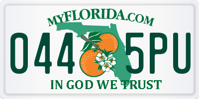 FL license plate 0445PU