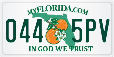 FL license plate 0445PV