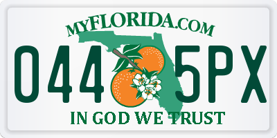 FL license plate 0445PX
