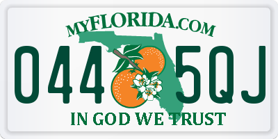 FL license plate 0445QJ