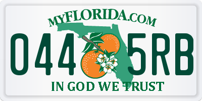 FL license plate 0445RB