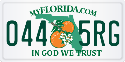FL license plate 0445RG