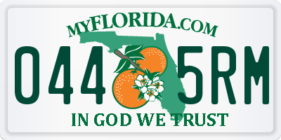 FL license plate 0445RM