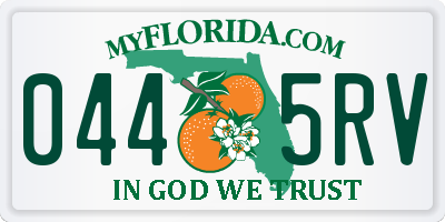 FL license plate 0445RV
