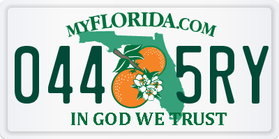 FL license plate 0445RY