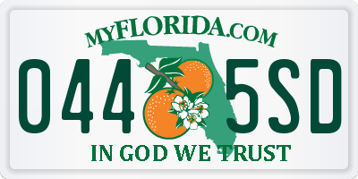 FL license plate 0445SD