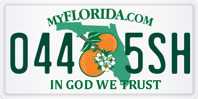 FL license plate 0445SH