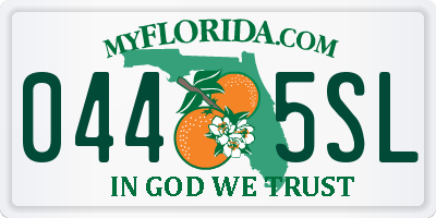 FL license plate 0445SL