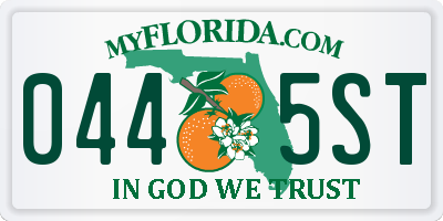 FL license plate 0445ST