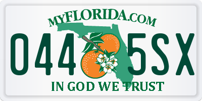 FL license plate 0445SX