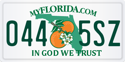 FL license plate 0445SZ