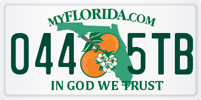 FL license plate 0445TB