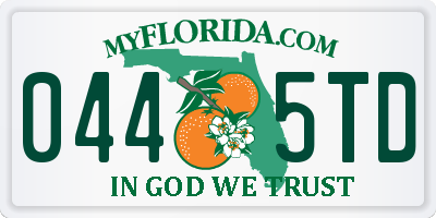 FL license plate 0445TD