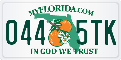 FL license plate 0445TK