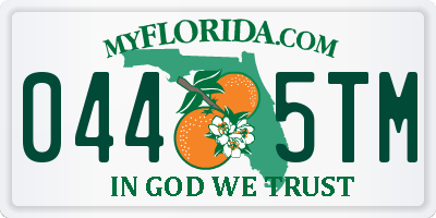 FL license plate 0445TM