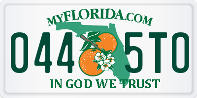 FL license plate 0445TO