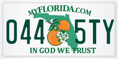 FL license plate 0445TY