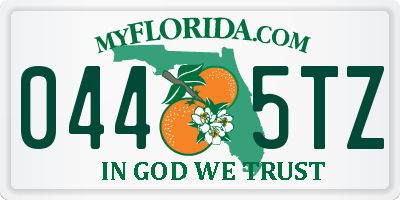 FL license plate 0445TZ