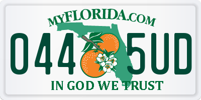 FL license plate 0445UD