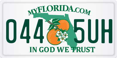 FL license plate 0445UH