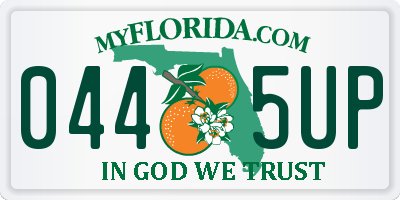 FL license plate 0445UP