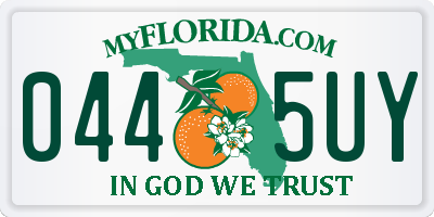 FL license plate 0445UY