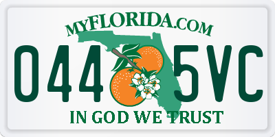 FL license plate 0445VC
