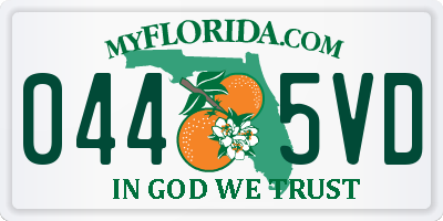 FL license plate 0445VD