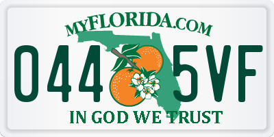 FL license plate 0445VF