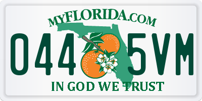 FL license plate 0445VM