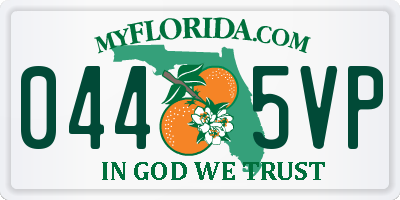FL license plate 0445VP