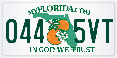 FL license plate 0445VT