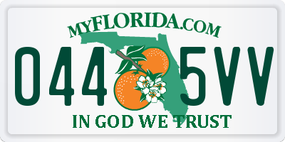FL license plate 0445VV