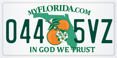 FL license plate 0445VZ
