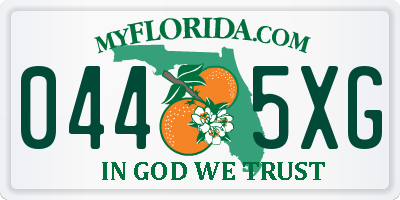 FL license plate 0445XG