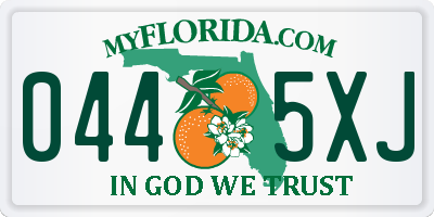 FL license plate 0445XJ