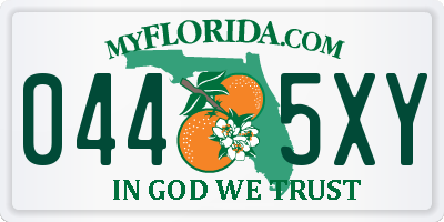 FL license plate 0445XY