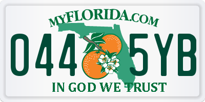 FL license plate 0445YB
